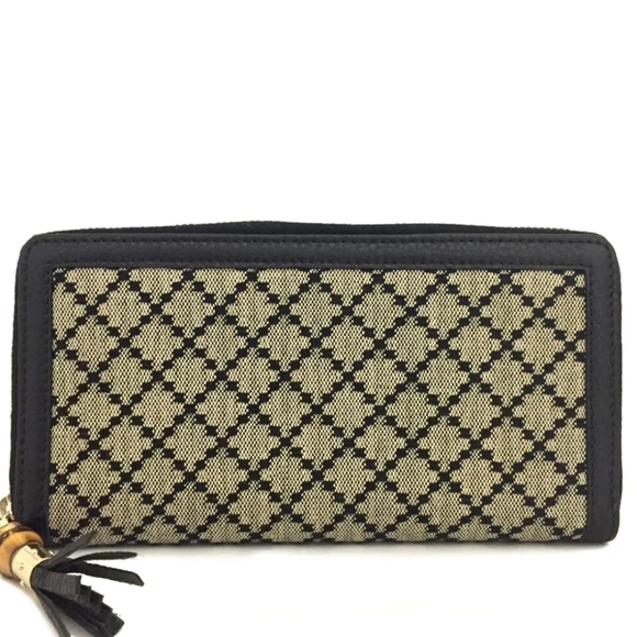 Gucci Handbags - ⭐GUCCI Bamboo Diamante Canvas Zip Around Long Wallet